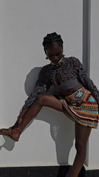 Mandala crochet top with sleeves