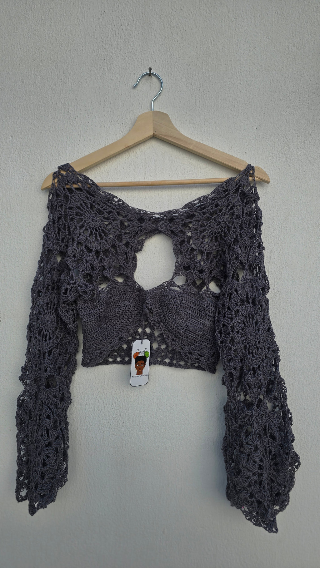 Mandala crochet top with sleeves