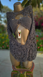 Mandala crochet top with sleeves