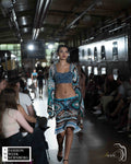 Crocheted Tommy Hilfiger Crop Top with Mandala Long Sleeves and Skirt Set