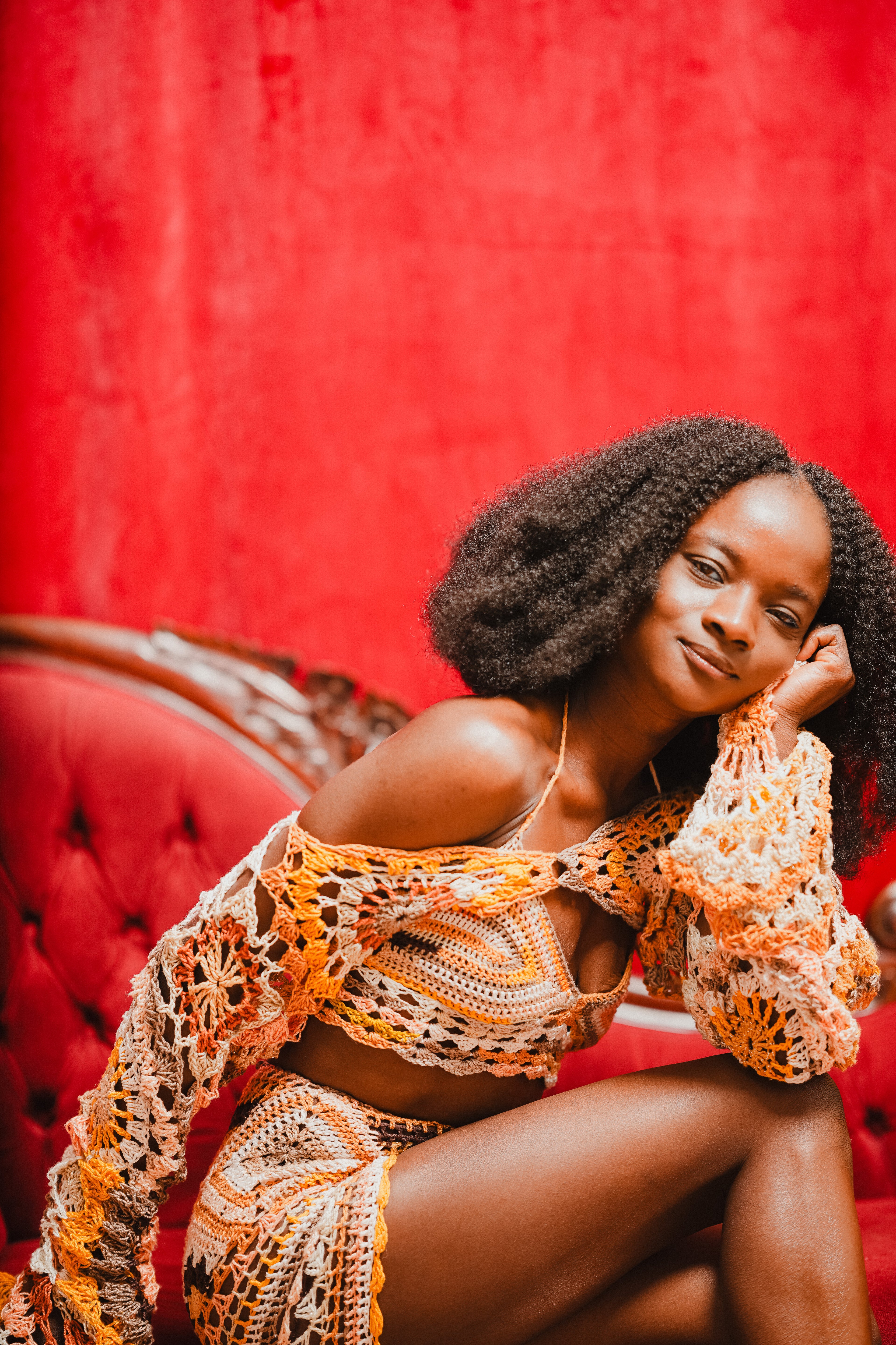 Crochet Top and Shorts Set, Granny Square Shorts and Bralette