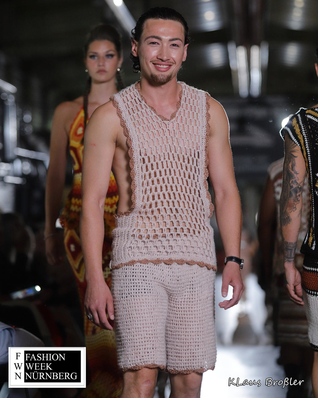 Men’s Handcrafted Cashmere Crochet Set –  Tank Top and Bermuda Shorts
