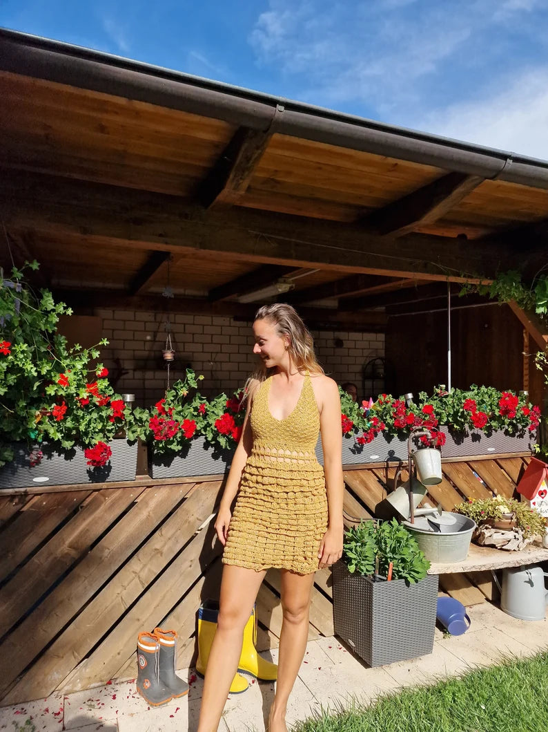 Knee-Length Crochet Dress