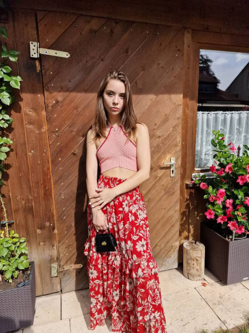 Valerie Crochet Top Pink