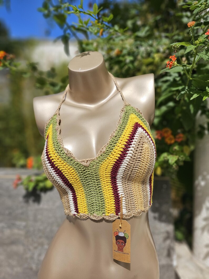 Stripped Crochet Crop Top