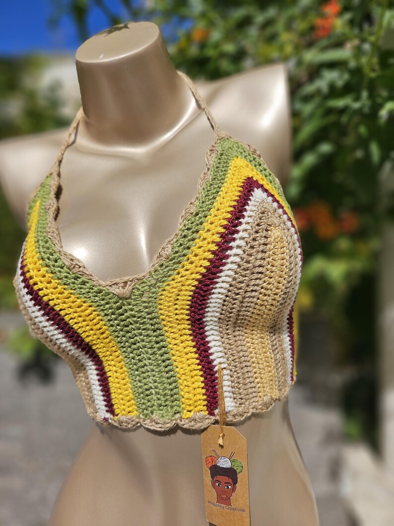 Stripped Crochet Crop Top