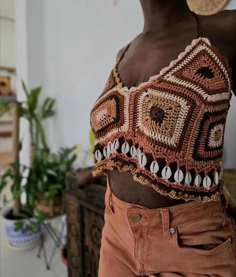 Bogolan-Inspired Crop Top