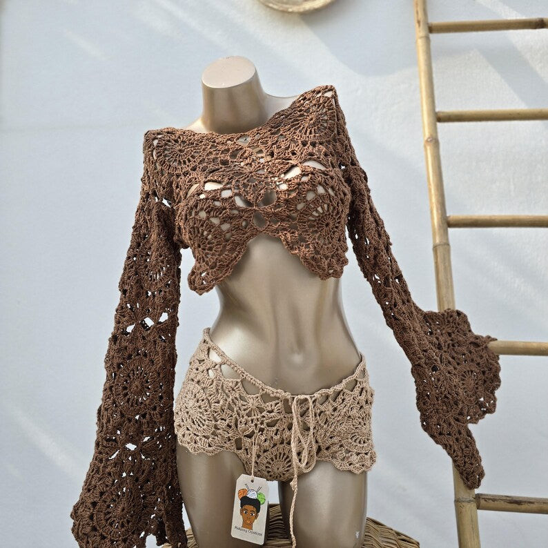 High-Waist Mandala Shorts