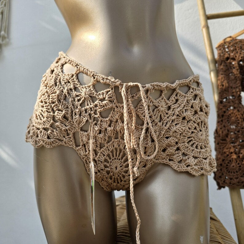 High-Waist Mandala Shorts