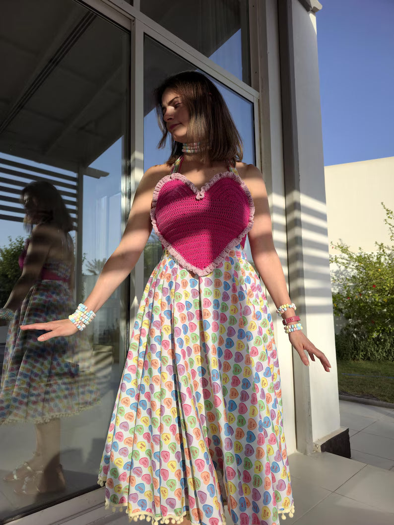 Heart Crochet Crop Top