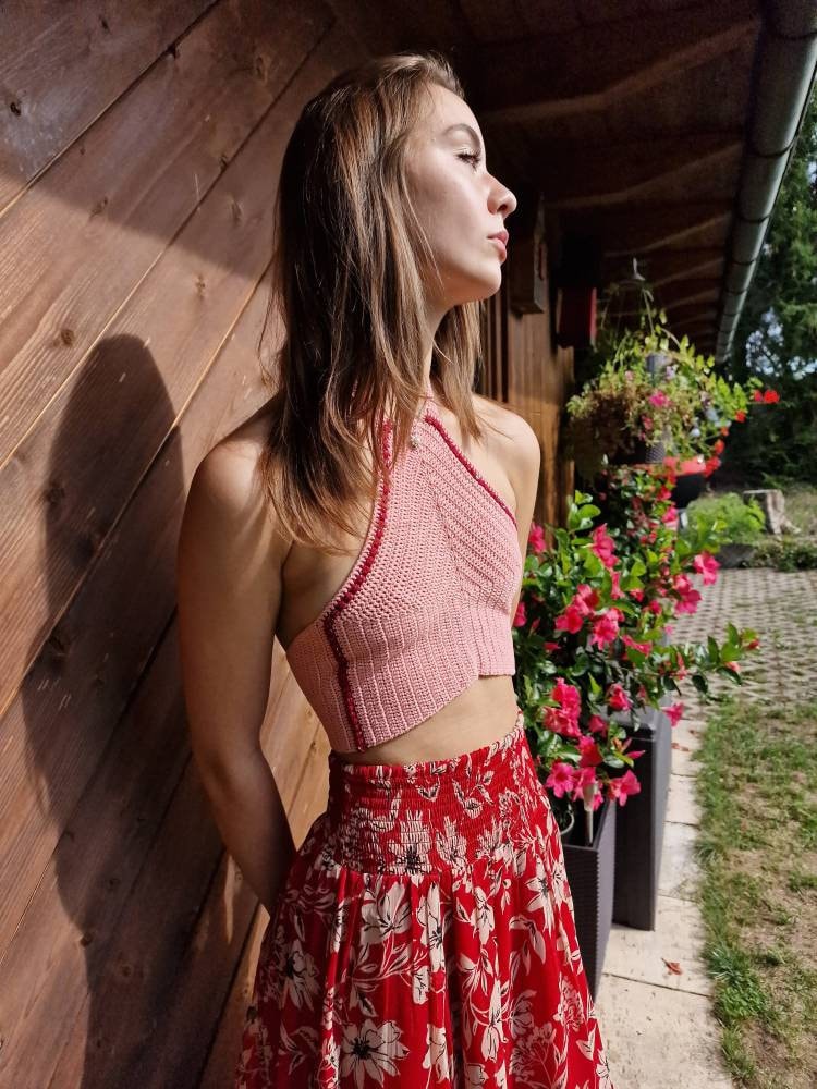 Valerie Crochet Top Pink