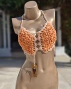 Puff Flower Crochet Top