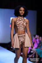 Brown Beige Crochet Ruffle